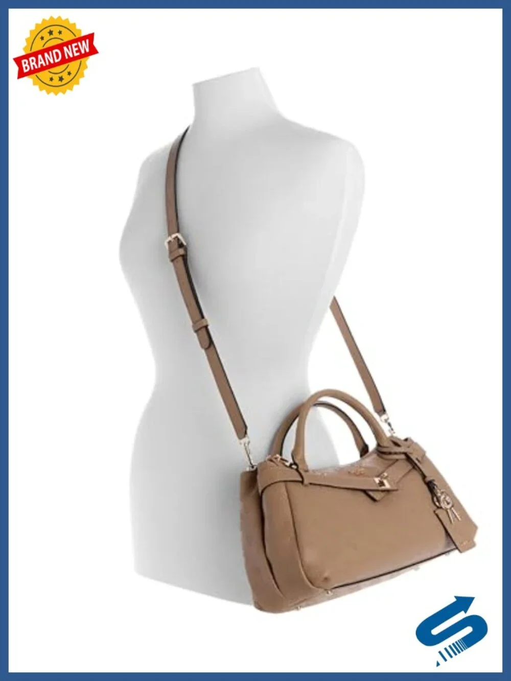 Ella Logo Girlfriend Satchel - Zip Pockets, Crossbody Strap
